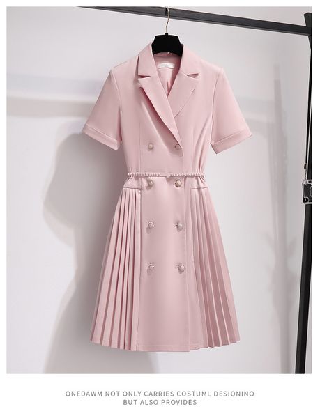 casual dresses elegant blazer dress for women summer dress notched double-breasted pink pleated mini dress with beaded belt vestidos de muje, Black;gray
casual dresses elegant blazer dress for women summer dress notched double-breasted pink pleated mini dress with beaded belt vestidos de muje, Black;gray