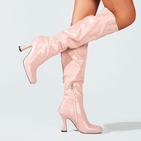 high heeled long boots women new autumn and winter female shoes square toe thin heels high thighs and skinny boots, Black
high heeled long boots women new autumn and winter female shoes square toe thin heels high thighs and skinny boots, Black