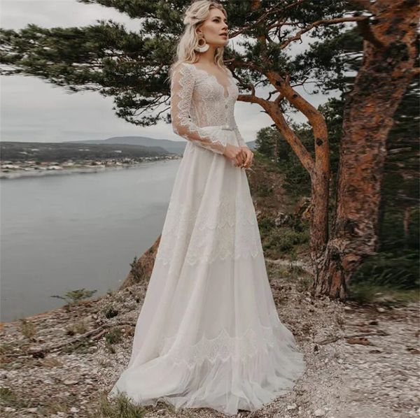 v-neck long sleeves appliques lace wedding dresses bridal gowns custom formal beach robe de mariee qw-410, White
v-neck long sleeves appliques lace wedding dresses bridal gowns custom formal beach robe de mariee qw-410, White