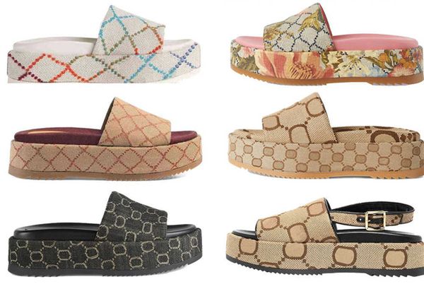 women platform slides sandals designer slippers beach rubber perforated canvas sliders mens thick bottom sandal womens embroidery heels luxu, Black
women platform slides sandals designer slippers beach rubber perforated canvas sliders mens thick bottom sandal womens embroidery heels luxu, Black