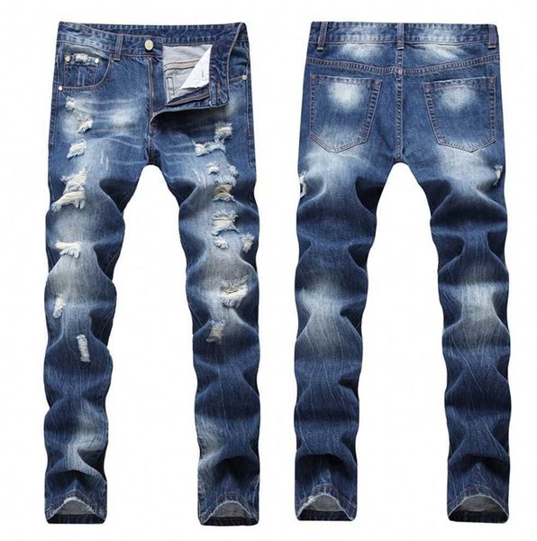 designer men's ripped jeans slim fit light blue denim joggers male distressed destroyed trousers button fly pants #02
designer men's ripped jeans slim fit light blue denim joggers male distressed destroyed trousers button fly pants #02