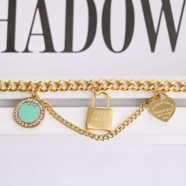counter quality titanium steel 18k gold french elegant tiffay classic blue dropping oil love chain strap tassel bracelet female, Black
counter quality titanium steel 18k gold french elegant tiffay classic blue dropping oil love chain strap tassel bracelet female, Black