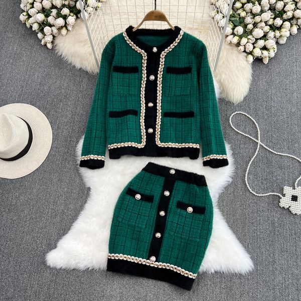 two piece dress soft imitation mink fleece sweater skirt suits female fall winter retro plaid knitted cardigan mini skirt women two piece se, White
two piece dress soft imitation mink fleece sweater skirt suits female fall winter retro plaid knitted cardigan mini skirt women two piece se, White