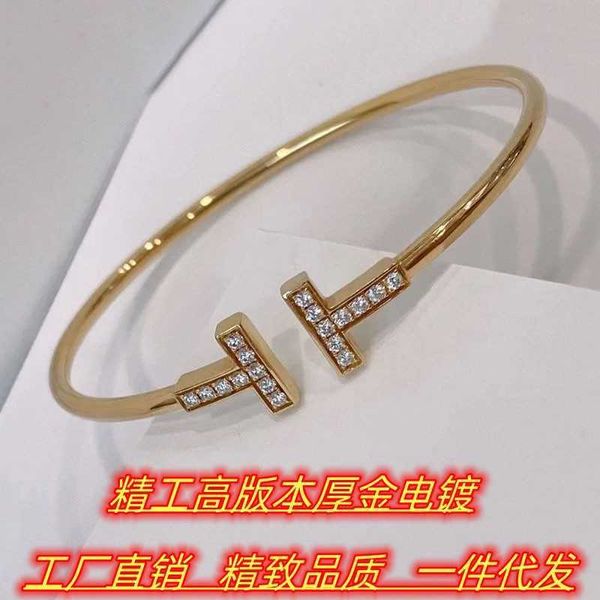 high version seiko high version s925 sterling silver tiffayffay classic double diamond 18k rose gold open bracelet female, Black 
high version seiko high version s925 sterling silver tiffayffay classic double diamond 18k rose gold open bracelet female, Black