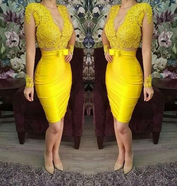 2022 yellow women cocktail dresses v neck illusion long sleeves lace appliques beaded short prom dresses party dress night ce1462169, Black
2022 yellow women cocktail dresses v neck illusion long sleeves lace appliques beaded short prom dresses party dress night ce1462169, Black