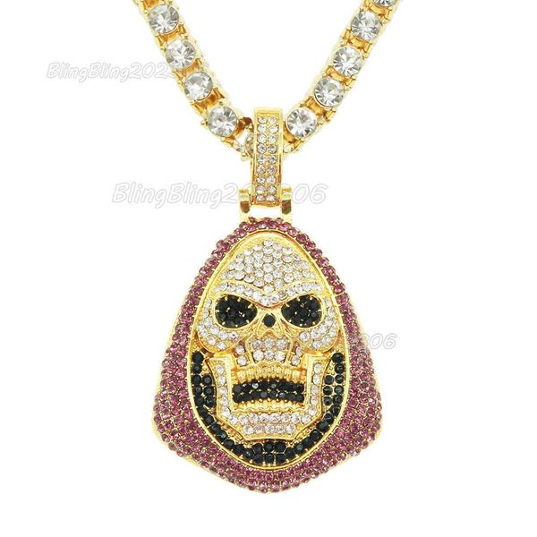hip hop full diamond three-dimensional skull pendant necklace single row diamond chain punk hip hop trendsetter versatile accessories, Silver
hip hop full diamond three-dimensional skull pendant necklace single row diamond chain punk hip hop trendsetter versatile accessories, Silver