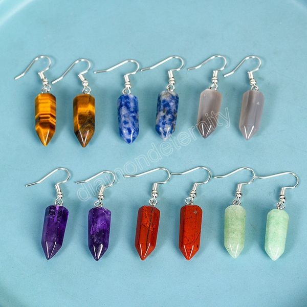 natural crystal earrings jewelry for women girls cute hexagonal point tiger eye obsidian pink quartz drop earrings reiki healing, Silver
natural crystal earrings jewelry for women girls cute hexagonal point tiger eye obsidian pink quartz drop earrings reiki healing, Silver