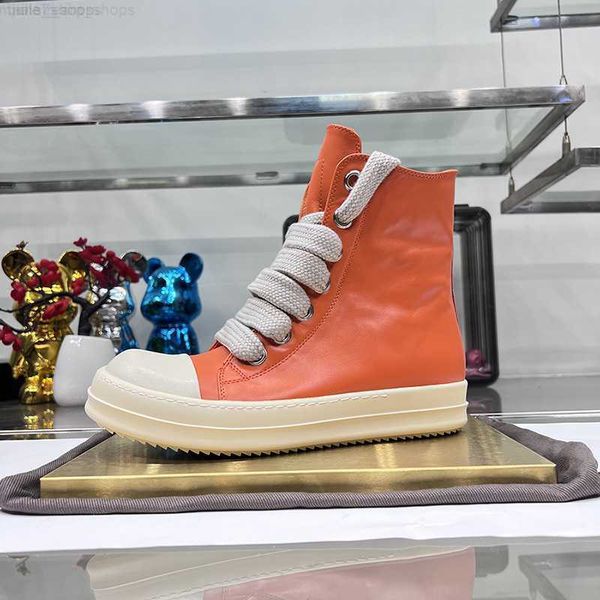 high casual shoes women bright pink jumbo lace up leather thick sole orange designer sneakers round owens ro luxury men flats motorcycle ank, Black
high casual shoes women bright pink jumbo lace up leather thick sole orange designer sneakers round owens ro luxury men flats motorcycle ank, Black