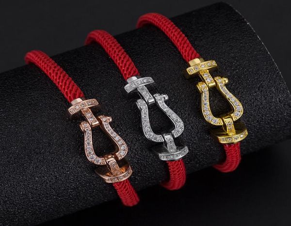 europe and america s925 sterling silver ushaped 8character horseshoe buckle red rope diamond bracelet2230689, Golden;silver
europe and america s925 sterling silver ushaped 8character horseshoe buckle red rope diamond bracelet2230689, Golden;silver