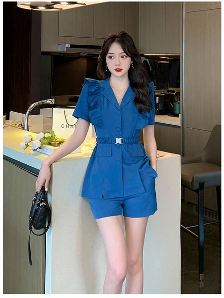 two piece dress women's ruffles 2 piece set elegant lady elegant pants suits summer casual belt blazer blouse elastic waist shorts outf, White
two piece dress women's ruffles 2 piece set elegant lady elegant pants suits summer casual belt blazer blouse elastic waist shorts outf, White