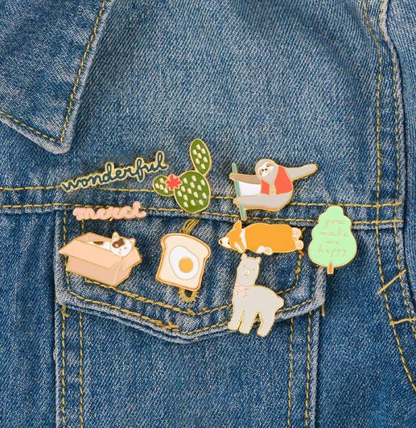 enamel brooches dog sloth cat alpaca soft cactus tree toast lapel pins clothes badge cartoon jewelry gift for friends kids5313450, Gray 
enamel brooches dog sloth cat alpaca soft cactus tree toast lapel pins clothes badge cartoon jewelry gift for friends kids5313450, Gray