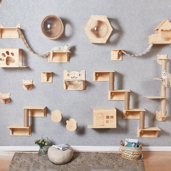 Climbing Scratchers Frame Mounted Solid Wood Cat Tree Jumping Platform Wall DIY Pet Furniture Kitten Springboard Scratching 230621
Climbing Scratchers Frame Mounted Solid Wood Cat Tree Jumping Platform Wall DIY Pet Furniture Kitten Springboard Scratching 230621