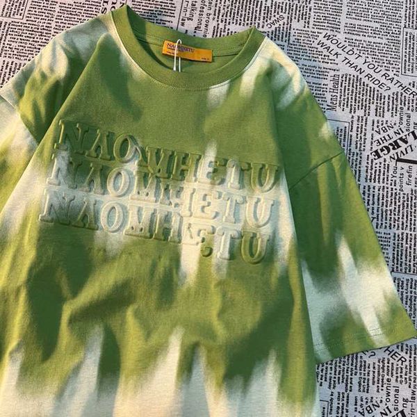 summer tie dye gradient embossed print small design sense round neck short sleeve t-shirt men's and women's fashion brand loose ve, White;black
summer tie dye gradient embossed print small design sense round neck short sleeve t-shirt men's and women's fashion brand loose ve, White;black