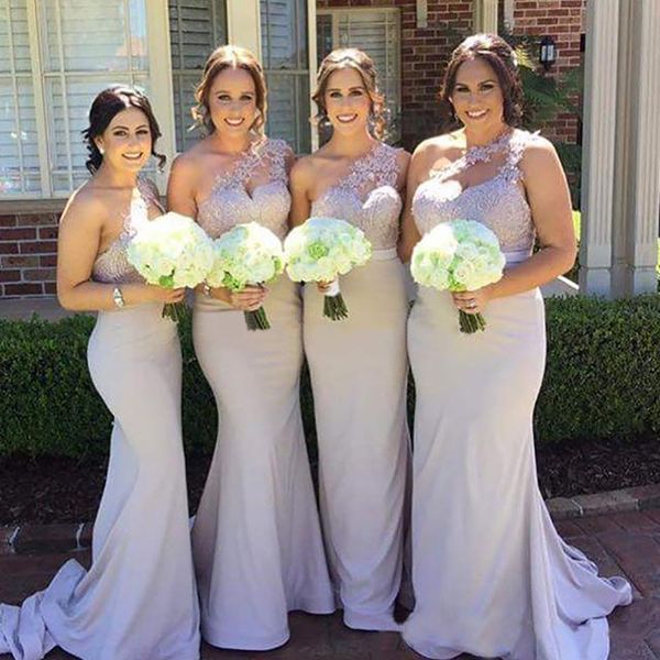 new mermaid bridesmaid dresses 2023 elegant one shoulder appliques lace satin backless long evening dresses wedding guest dresses, White;pink
new mermaid bridesmaid dresses 2023 elegant one shoulder appliques lace satin backless long evening dresses wedding guest dresses, White;pink