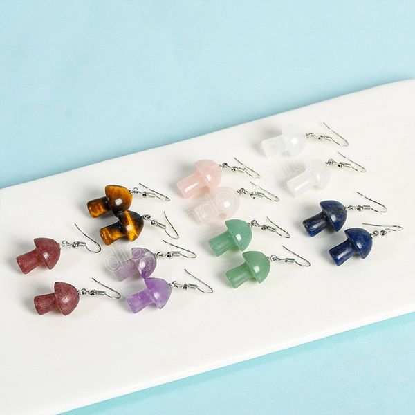 healing crystal small mushroom drop earrings natural stone pink quartz amethysts earring for women handmade silver color jewelry
healing crystal small mushroom drop earrings natural stone pink quartz amethysts earring for women handmade silver color jewelry