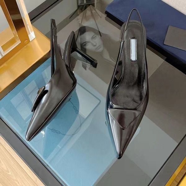 summer triangle brushed leather sandals shoes for women slingback pumps luxury footwear women high heels party wedding dress 35-40, Black
summer triangle brushed leather sandals shoes for women slingback pumps luxury footwear women high heels party wedding dress 35-40, Black
