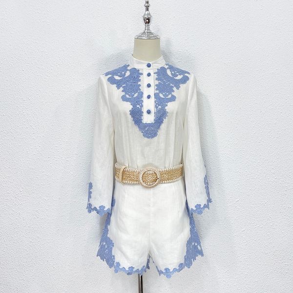 two piece dress australian designer set 2023 spring/summer lace applique shorts two piece set, White
two piece dress australian designer set 2023 spring/summer lace applique shorts two piece set, White