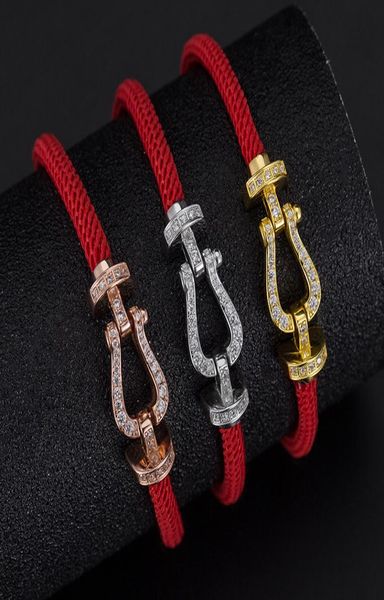 europe and america s925 sterling silver ushaped 8character horseshoe buckle red rope diamond bracelet5813514, Golden;silver
europe and america s925 sterling silver ushaped 8character horseshoe buckle red rope diamond bracelet5813514, Golden;silver