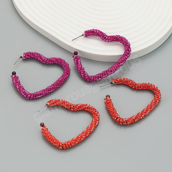 handmade red rhinestone heart hoop earrings for women fashion jewelry ladys' statement dangle earrings accessories, Silver
handmade red rhinestone heart hoop earrings for women fashion jewelry ladys' statement dangle earrings accessories, Silver