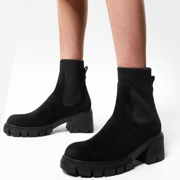 autumn and winter new women boots thick heel sole martin boots female large ankle boots, Black
autumn and winter new women boots thick heel sole martin boots female large ankle boots, Black