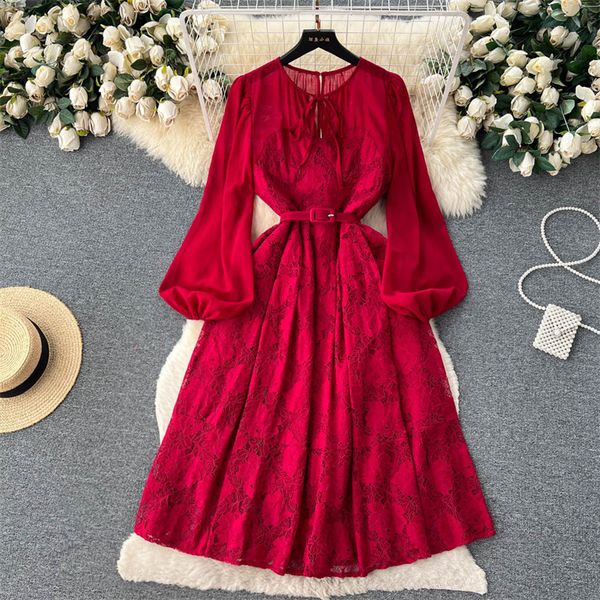 casual dresses 2023 summer women lantern sleeve lace stitching long-sleeve dress with belt solid color v-neck lace-up ladies a-line dresses, Black;gray
casual dresses 2023 summer women lantern sleeve lace stitching long-sleeve dress with belt solid color v-neck lace-up ladies a-line dresses, Black;gray