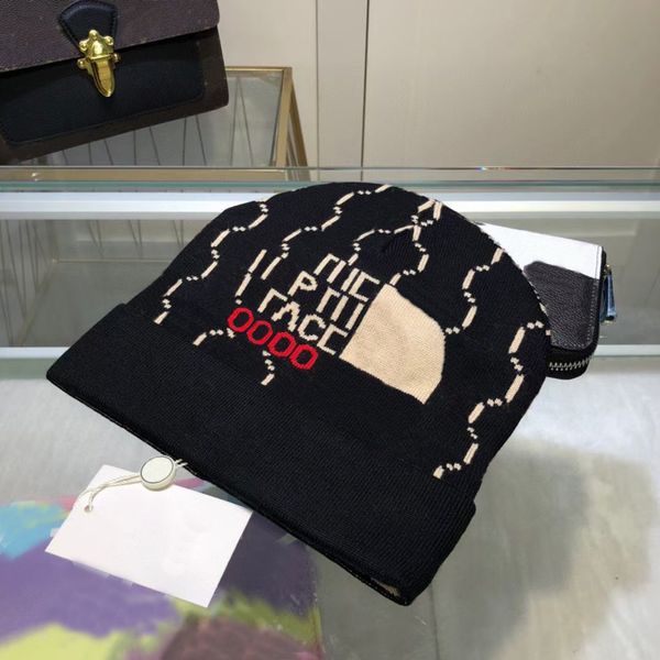 

New Fashion Designer Beanie Caps Men's Autumn Letter Thermal Hat Women's Winter Ski Bonnet High Quality Skull Cap Black Luxury Casual Warm Knit Hats, #1