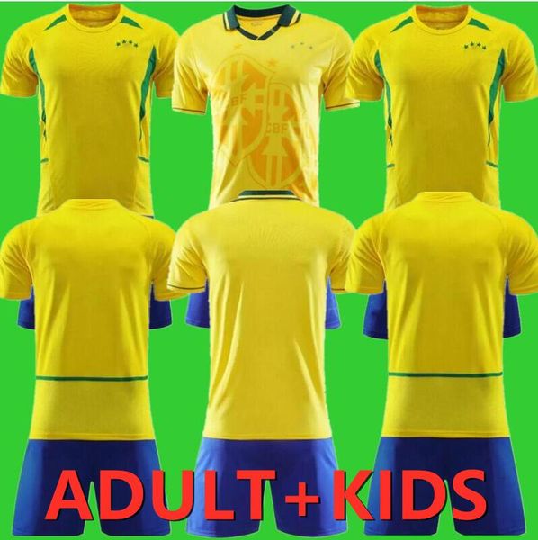man kids kit 1994 2002 brazll retro soccer jersey ronaldo romario kaka ronaldinho rivaldo maillot de futol r.carlos brazii brazilian footbal, Black;yellow
man kids kit 1994 2002 brazll retro soccer jersey ronaldo romario kaka ronaldinho rivaldo maillot de futol r.carlos brazii brazilian footbal, Black;yellow