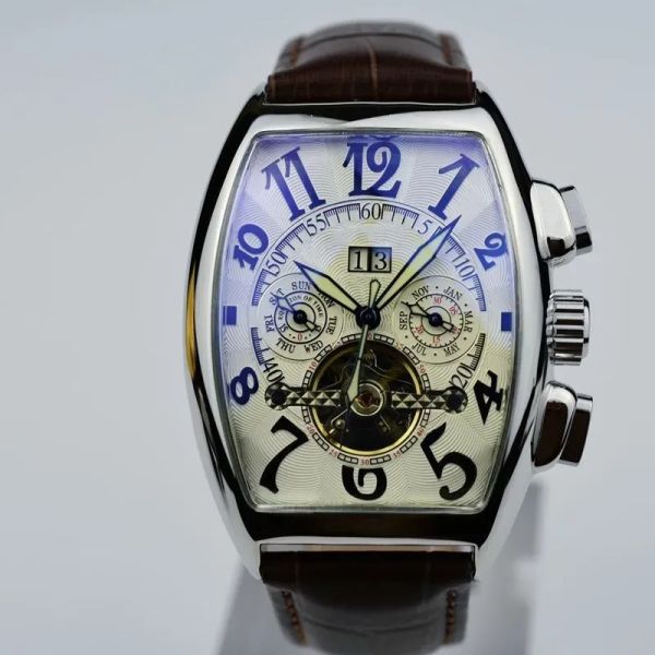 luxury leather band tourbillon automatic mechanical wristwatches men watch dropshipping day date skeleton mens watches gifts for father, Slivery;brown
luxury leather band tourbillon automatic mechanical wristwatches men watch dropshipping day date skeleton mens watches gifts for father, Slivery;brown