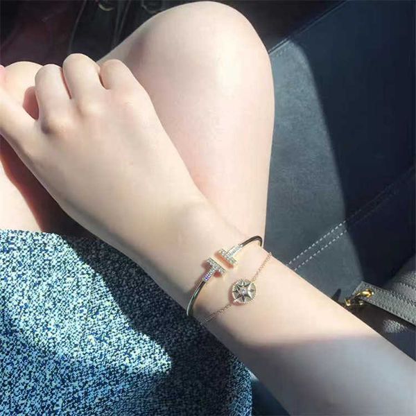 high version high version 925 silver tiffayffay classic double diamond white fritiffayllaria 18k rose gold open design feel bracelet for wom, Black
high version high version 925 silver tiffayffay classic double diamond white fritiffayllaria 18k rose gold open design feel bracelet for wom, Black