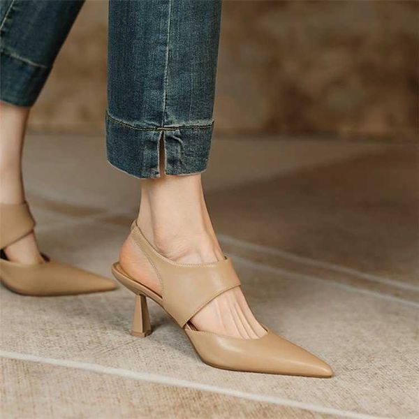 sandals giant soft~french simple slim heel genuine leather roman baotou sandals versatile high heels women's pointed single shoes, Black
sandals giant soft~french simple slim heel genuine leather roman baotou sandals versatile high heels women's pointed single shoes, Black