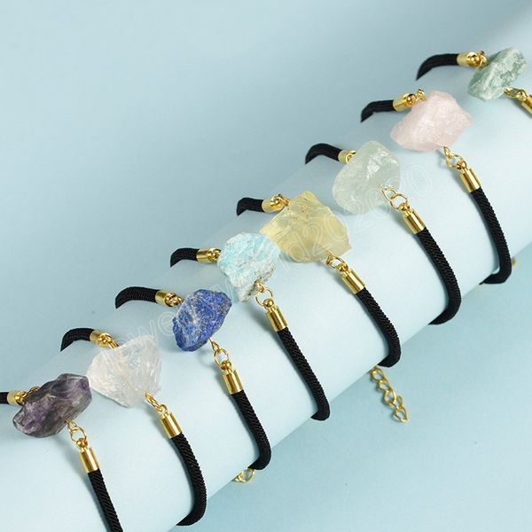 handmade natural stone rope bracelets irregular rough ore rock quartz lapis amethysts bracelet bangle for women fashion jewelry, Golden;silver
handmade natural stone rope bracelets irregular rough ore rock quartz lapis amethysts bracelet bangle for women fashion jewelry, Golden;silver