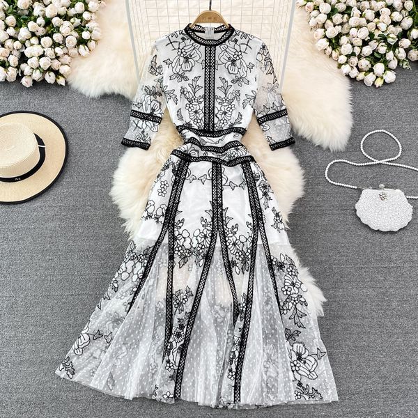 casual dresses 2023 embroidery mesh long dress for women vintage lace hollow out slim mid dress elegant fashion party casual dress, Black;gray
casual dresses 2023 embroidery mesh long dress for women vintage lace hollow out slim mid dress elegant fashion party casual dress, Black;gray