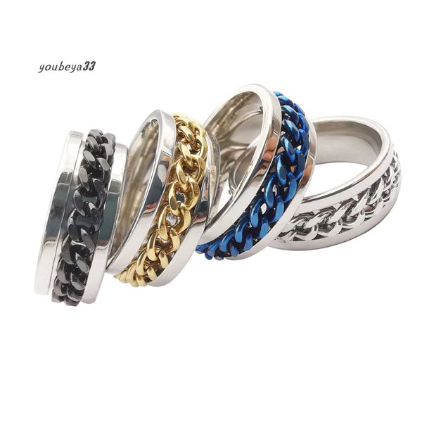 50pcs/lot rotatable chain rings punk style titanium stainless steel flexible spinner link casual fraternal rings fashion cool jewelry, Silver
50pcs/lot rotatable chain rings punk style titanium stainless steel flexible spinner link casual fraternal rings fashion cool jewelry, Silver