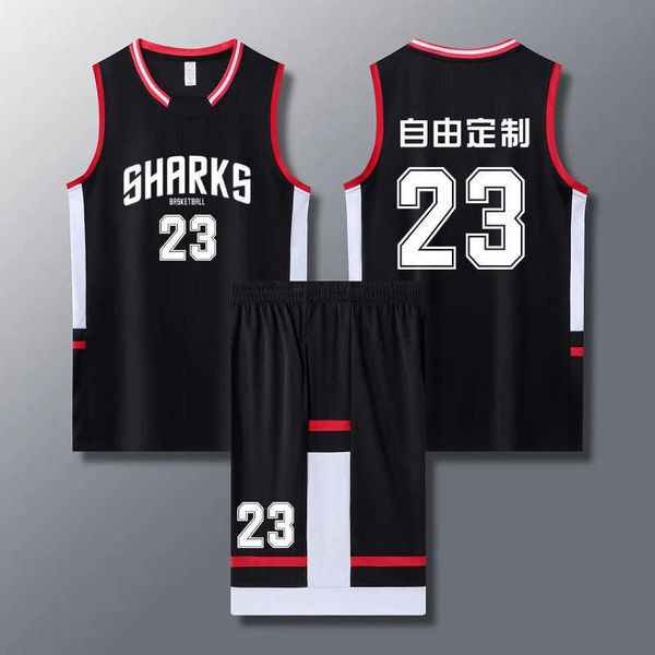 basketball suit men's summer college students' game sportswear team training shirt tank children's basketball suit women, Black;red
basketball suit men's summer college students' game sportswear team training shirt tank children's basketball suit women, Black;red