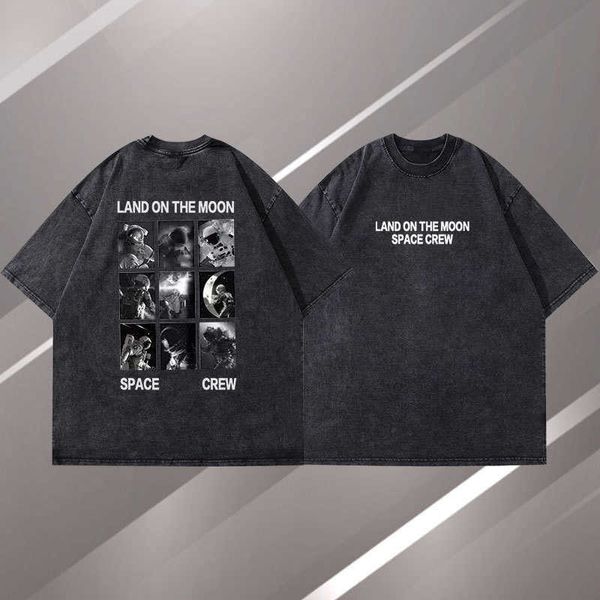 new washable summer old short sleeve t-shirt men's and women's fashion brand astronaut american street 270g pure cotton, White;black
new washable summer old short sleeve t-shirt men's and women's fashion brand astronaut american street 270g pure cotton, White;black
