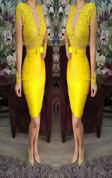 2022 yellow women cocktail dresses v neck illusion long sleeves lace appliques beaded short prom dresses party dress night ce4400032, Black
2022 yellow women cocktail dresses v neck illusion long sleeves lace appliques beaded short prom dresses party dress night ce4400032, Black