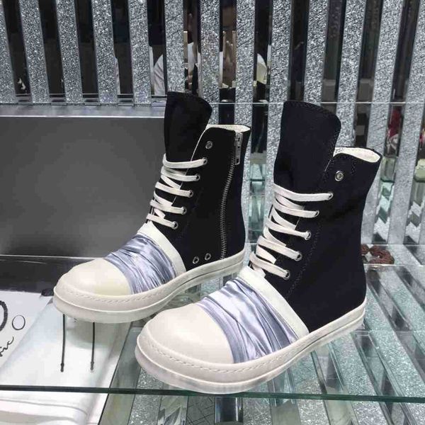 man high shoes rick boots owenscanvas ro sneakers lace up flat shoes hip hop punk chunky combat booties, Black
man high shoes rick boots owenscanvas ro sneakers lace up flat shoes hip hop punk chunky combat booties, Black