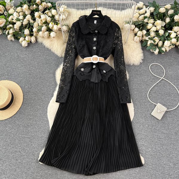 casual dresses new fashion court lace a-line dress women's summer hollow out embroidery french long sleeve princess party clothes vesti, Black;gray
casual dresses new fashion court lace a-line dress women's summer hollow out embroidery french long sleeve princess party clothes vesti, Black;gray