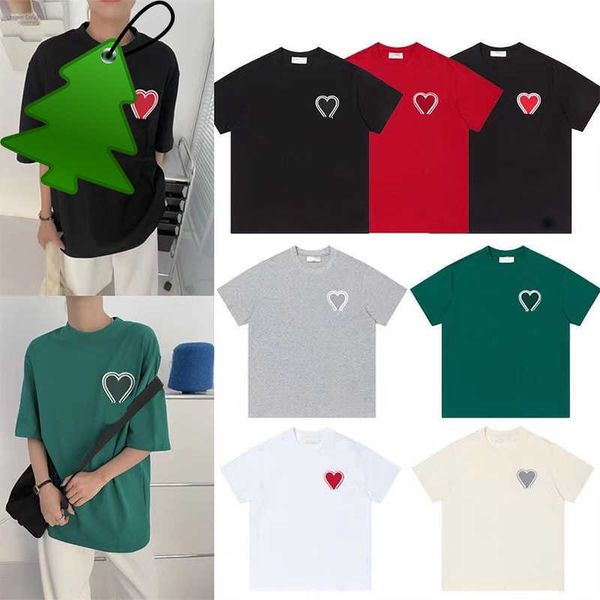 21 colors mens t shirt shirts for men designer short sleeve amis embroidered red heart solid color big love round neck heart short sleeve wo, White;black
21 colors mens t shirt shirts for men designer short sleeve amis embroidered red heart solid color big love round neck heart short sleeve wo, White;black