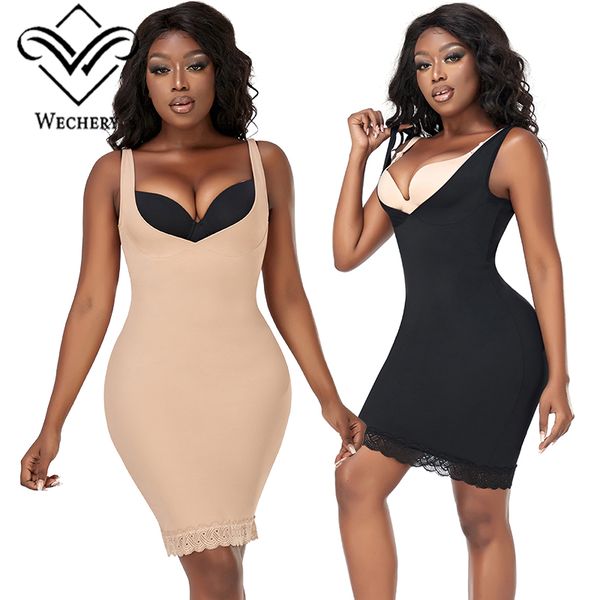 women one-piece slimming v neck bust shaper dress tummy control butt lifter full slip dress waist trainer full body shaper skirt, Black;white
women one-piece slimming v neck bust shaper dress tummy control butt lifter full slip dress waist trainer full body shaper skirt, Black;white