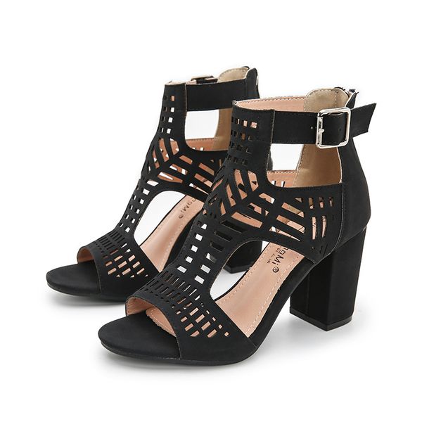 2023 summer new european and american shoes large sized women's shoes thick heels high heels hollow fish mouth sandals female, Black
2023 summer new european and american shoes large sized women's shoes thick heels high heels hollow fish mouth sandals female, Black