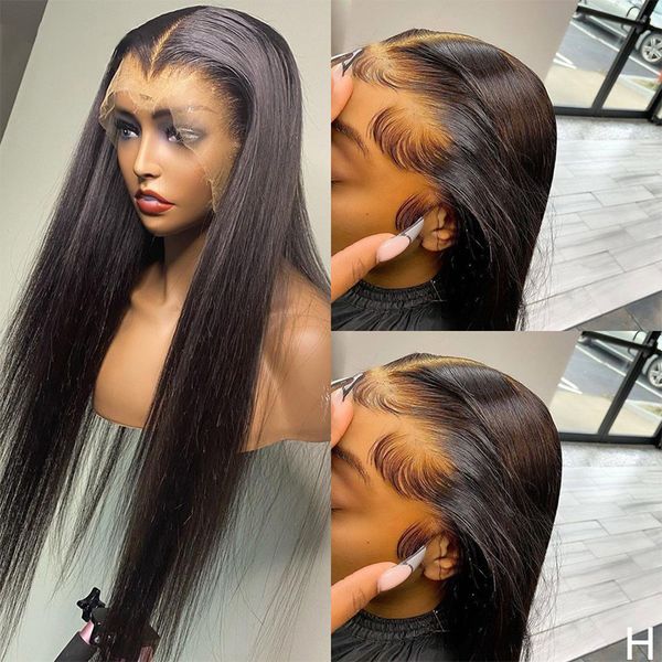 13x4 lace front human hair wigs for black women 180% density brazilian remy straight hair lace frontal wigs with baby hair, Black;brown
13x4 lace front human hair wigs for black women 180% density brazilian remy straight hair lace frontal wigs with baby hair, Black;brown