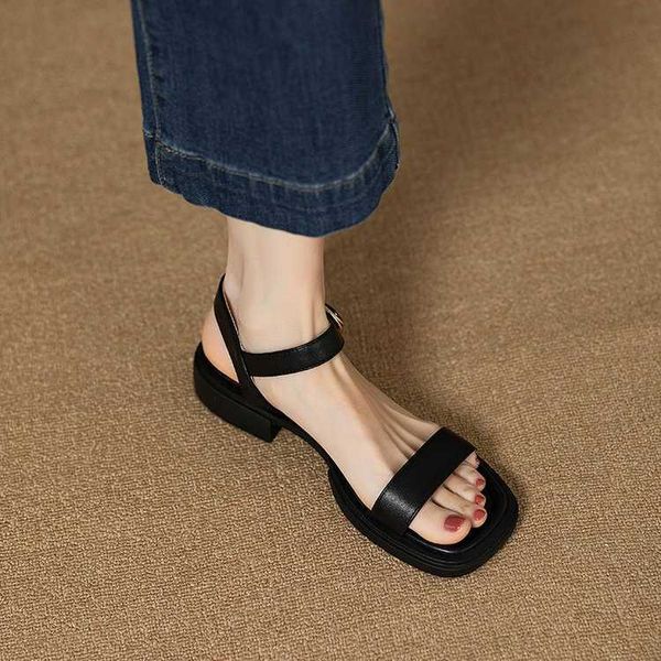 sandals leather comfortable straight strap sandals popular for women in summer 2023 new versatile soft soled flat caligae shoes, Black
sandals leather comfortable straight strap sandals popular for women in summer 2023 new versatile soft soled flat caligae shoes, Black