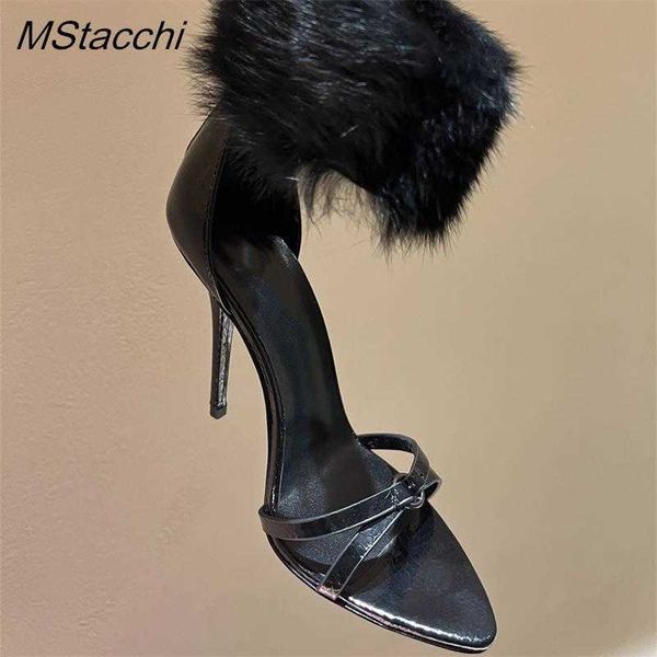 nxy sandals women high heeled black furry ankle wrap summer ladies stilettos runway pointy toe designer shoes new 230406
nxy sandals women high heeled black furry ankle wrap summer ladies stilettos runway pointy toe designer shoes new 230406