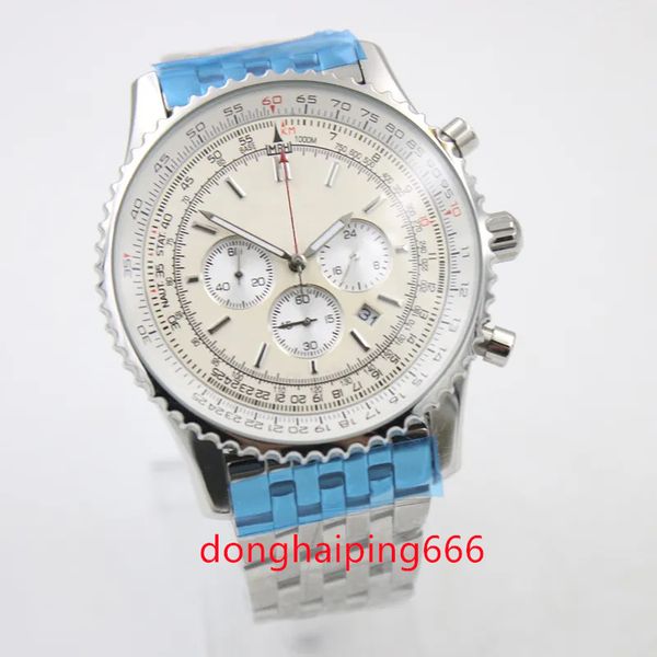 46mm new watch quality b06 b01 navitimer chronograph battery movement quartz silver dial men watch stainsteel steel mens wristwatches, Slivery;brown
46mm new watch quality b06 b01 navitimer chronograph battery movement quartz silver dial men watch stainsteel steel mens wristwatches, Slivery;brown