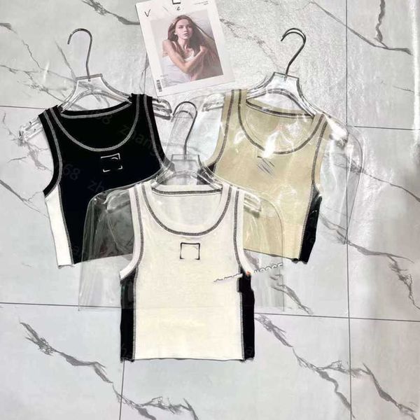 23ss womens designer clothing womens knits round neck matching logo embroidery knitted vest womens clothes a1, White
23ss womens designer clothing womens knits round neck matching logo embroidery knitted vest womens clothes a1, White