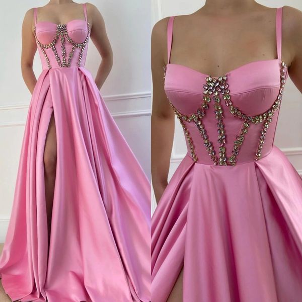 fashion pink prom dresses beads straps evening gowns slit pleats ruffle a line formal red carpet long special occasion party dress, Black
fashion pink prom dresses beads straps evening gowns slit pleats ruffle a line formal red carpet long special occasion party dress, Black