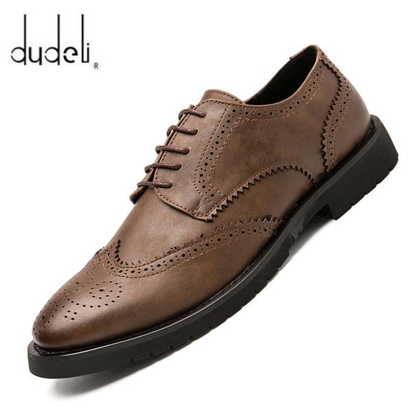 men brogue british casual dress shoes male gentleman pu leather footwear semi-formal men loafers thick sole party zapatos hombre, Black
men brogue british casual dress shoes male gentleman pu leather footwear semi-formal men loafers thick sole party zapatos hombre, Black