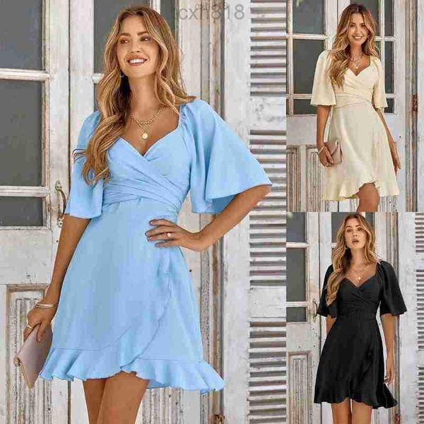 fashionable 2023 new women's v-neck solid color waist ruffled summer dress for women women clothes, Black;gray
fashionable 2023 new women's v-neck solid color waist ruffled summer dress for women women clothes, Black;gray