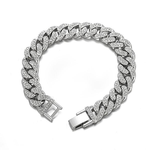 european and american minimalist fashion full diamond cuban bracelet ins style hip-hop trend personality men and women titanium steel bracel, Black
european and american minimalist fashion full diamond cuban bracelet ins style hip-hop trend personality men and women titanium steel bracel, Black